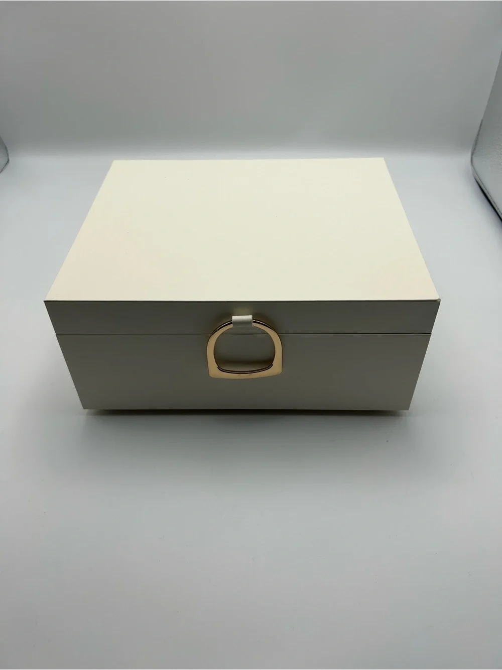 Sonoma Cream Jewelry Organizer Box with Taupe Interior
